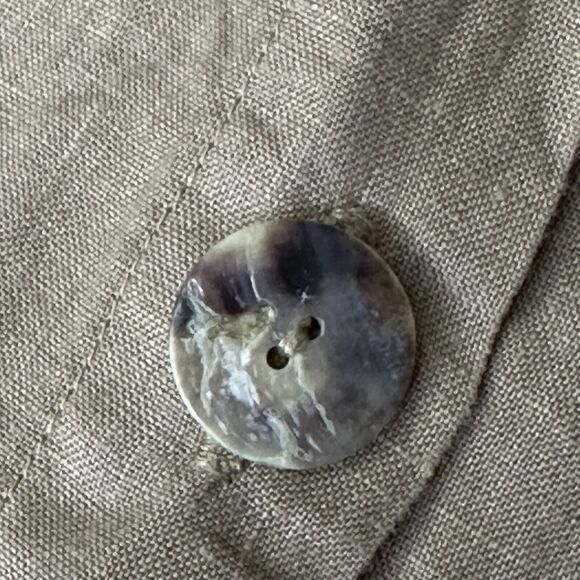 Click USA 100% Linen Loose Boxy 3/4 Sleeve Button down Top Shirt Large 48B 32L - Picture 6 of 11